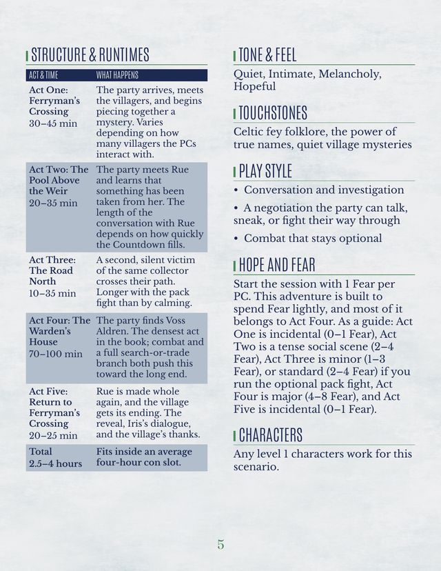 Page from Where the Watermint Grows: Structure & runtimes